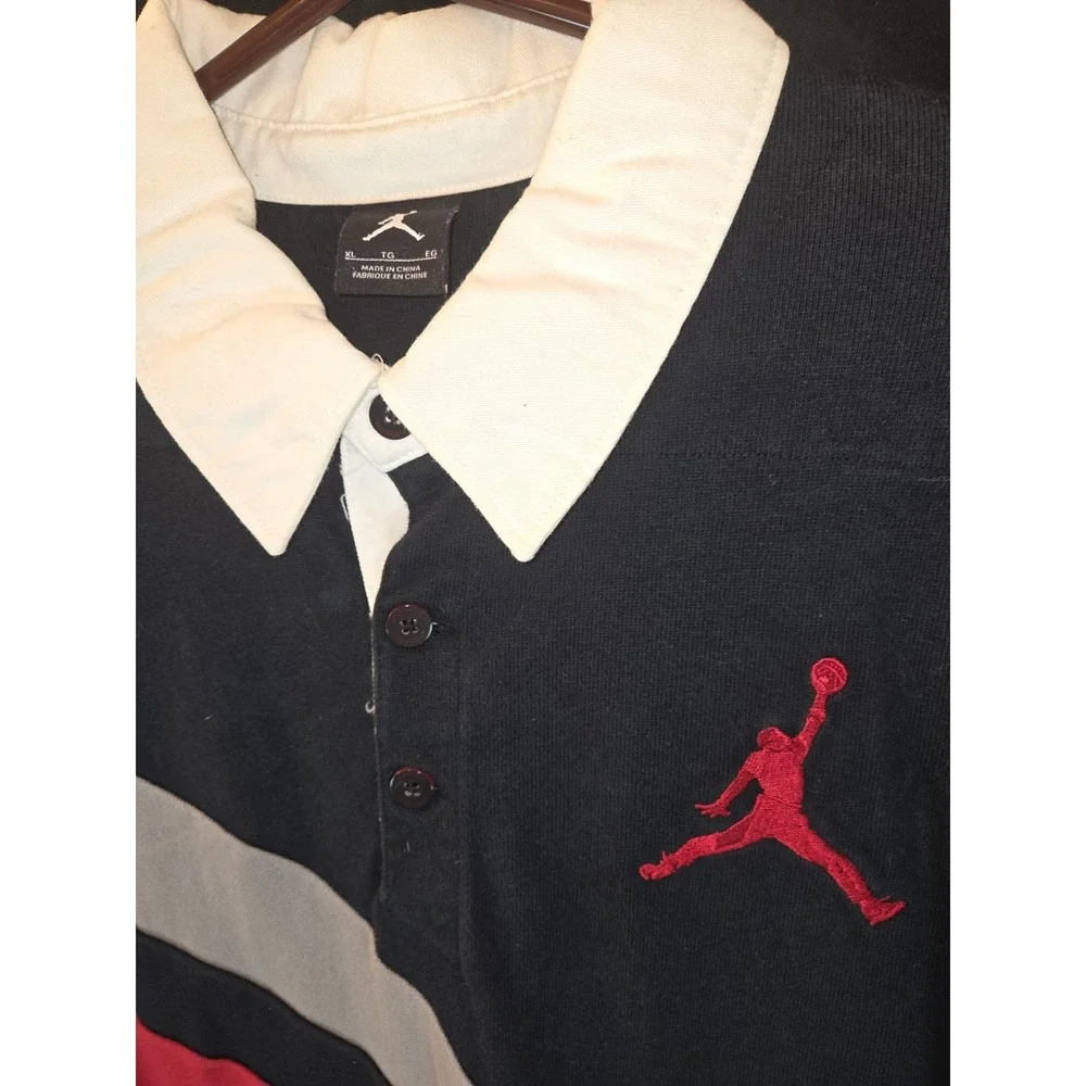 Air Jordan long sleeve 1/4 button collared shirt‎ mens xl NEW! RETRO NIKE